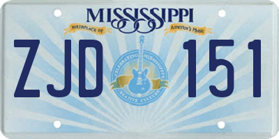MS license plate ZJD151