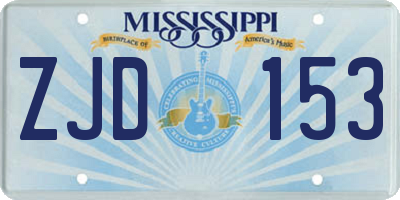 MS license plate ZJD153