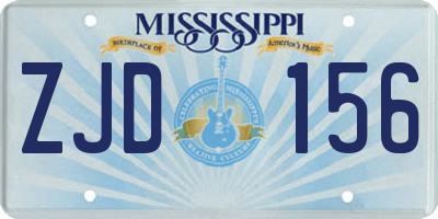 MS license plate ZJD156