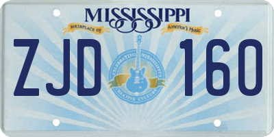 MS license plate ZJD160