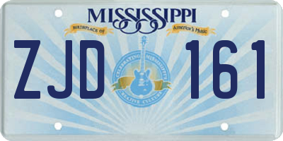 MS license plate ZJD161