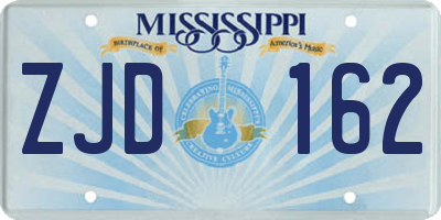 MS license plate ZJD162