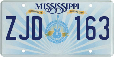 MS license plate ZJD163