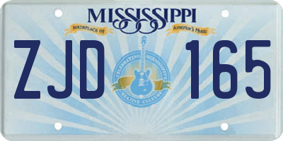 MS license plate ZJD165