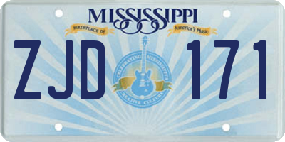 MS license plate ZJD171