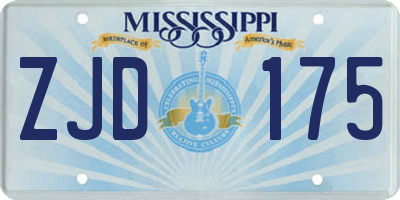 MS license plate ZJD175