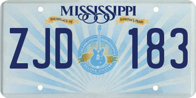 MS license plate ZJD183