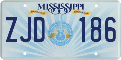 MS license plate ZJD186