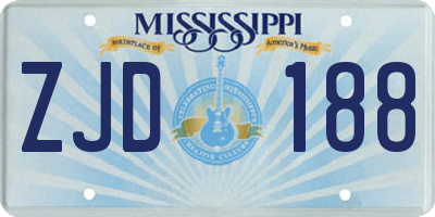MS license plate ZJD188