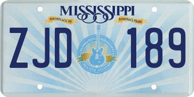 MS license plate ZJD189