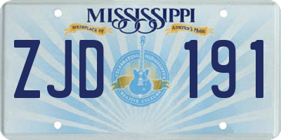 MS license plate ZJD191