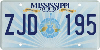 MS license plate ZJD195