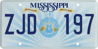 MS license plate ZJD197