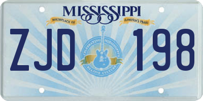 MS license plate ZJD198