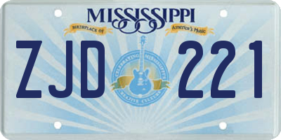 MS license plate ZJD221