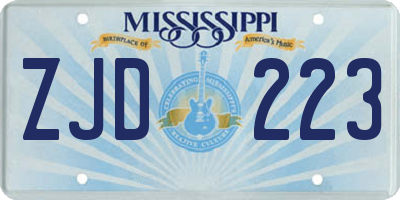 MS license plate ZJD223