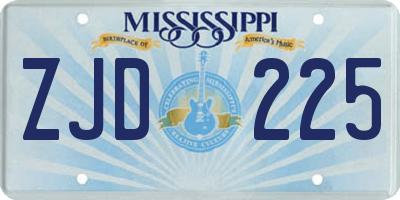 MS license plate ZJD225