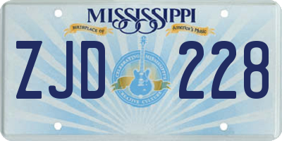 MS license plate ZJD228
