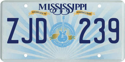 MS license plate ZJD239