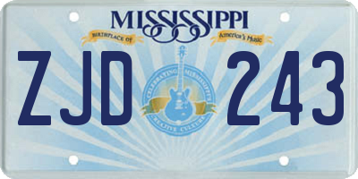 MS license plate ZJD243