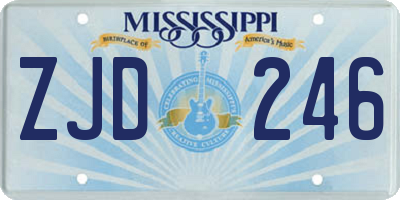 MS license plate ZJD246