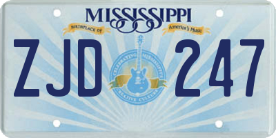 MS license plate ZJD247