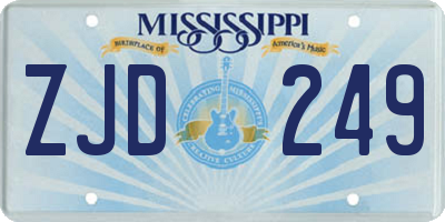 MS license plate ZJD249