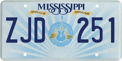 MS license plate ZJD251