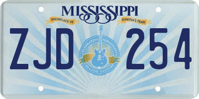 MS license plate ZJD254