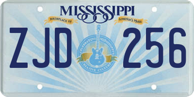 MS license plate ZJD256