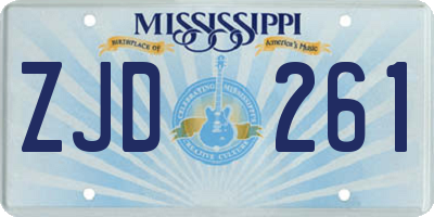 MS license plate ZJD261