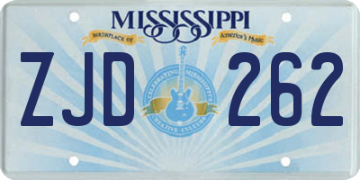 MS license plate ZJD262