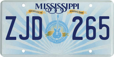 MS license plate ZJD265