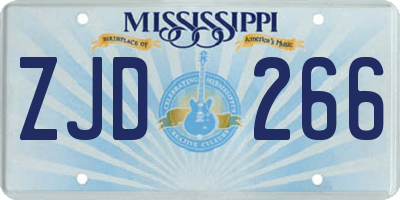 MS license plate ZJD266