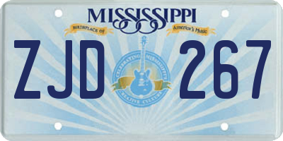 MS license plate ZJD267