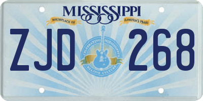 MS license plate ZJD268