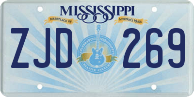 MS license plate ZJD269