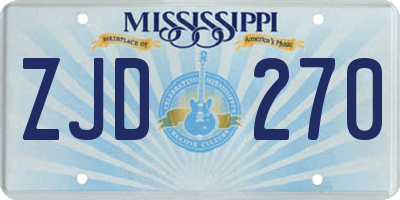 MS license plate ZJD270