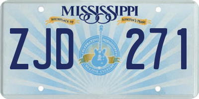 MS license plate ZJD271