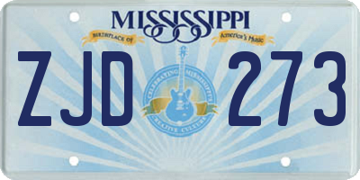 MS license plate ZJD273