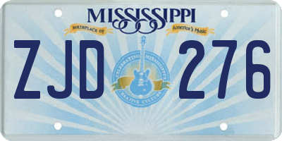 MS license plate ZJD276
