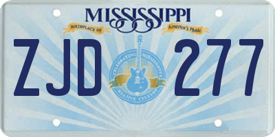 MS license plate ZJD277