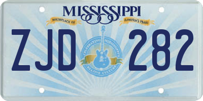 MS license plate ZJD282