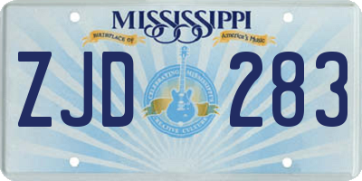 MS license plate ZJD283