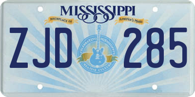 MS license plate ZJD285