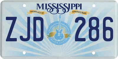 MS license plate ZJD286