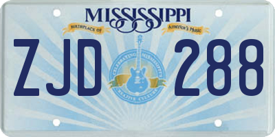 MS license plate ZJD288