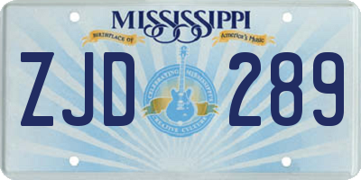 MS license plate ZJD289