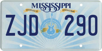 MS license plate ZJD290