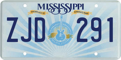 MS license plate ZJD291